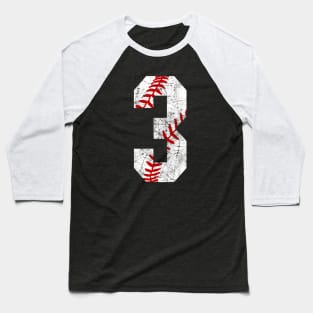 Vintage #3 Baseball Laces Baseball Mom Jersey Love Baseball 3rd Birthday T-shirt Baseball T-Shirt